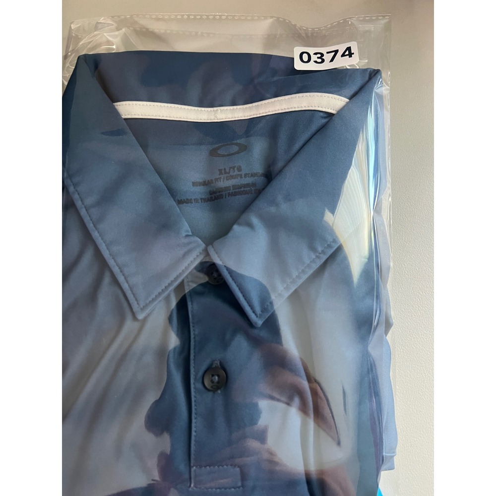 Oakley Mens Blue Striped Colorblock Functional System Golf Polo Shirt XL 434039 - Picture 10 of 10
